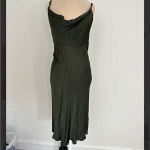 Anthropologie Dark Green Backless Dress